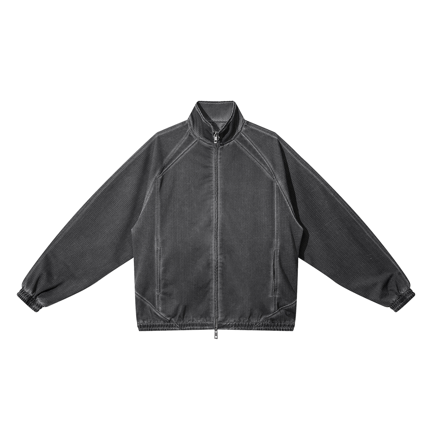 Get Zipped Vintage Wash Full Zip Mesh Jacket