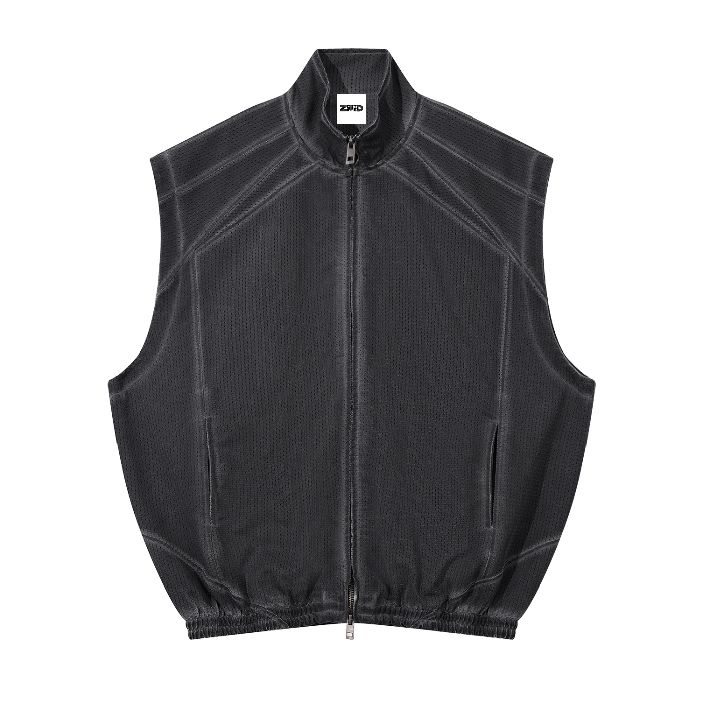 Get Zipped Vintage Wash Mesh Full-Zip Vest