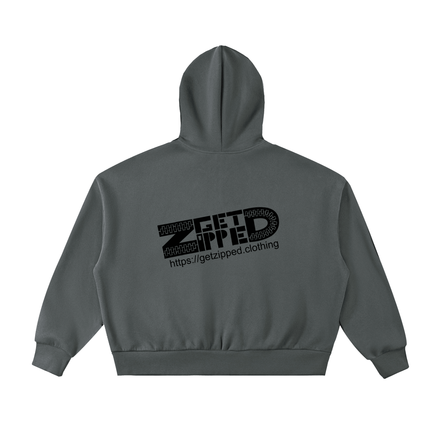 Fleeced Full-Zip Boxy Hoodie - Get Zipped