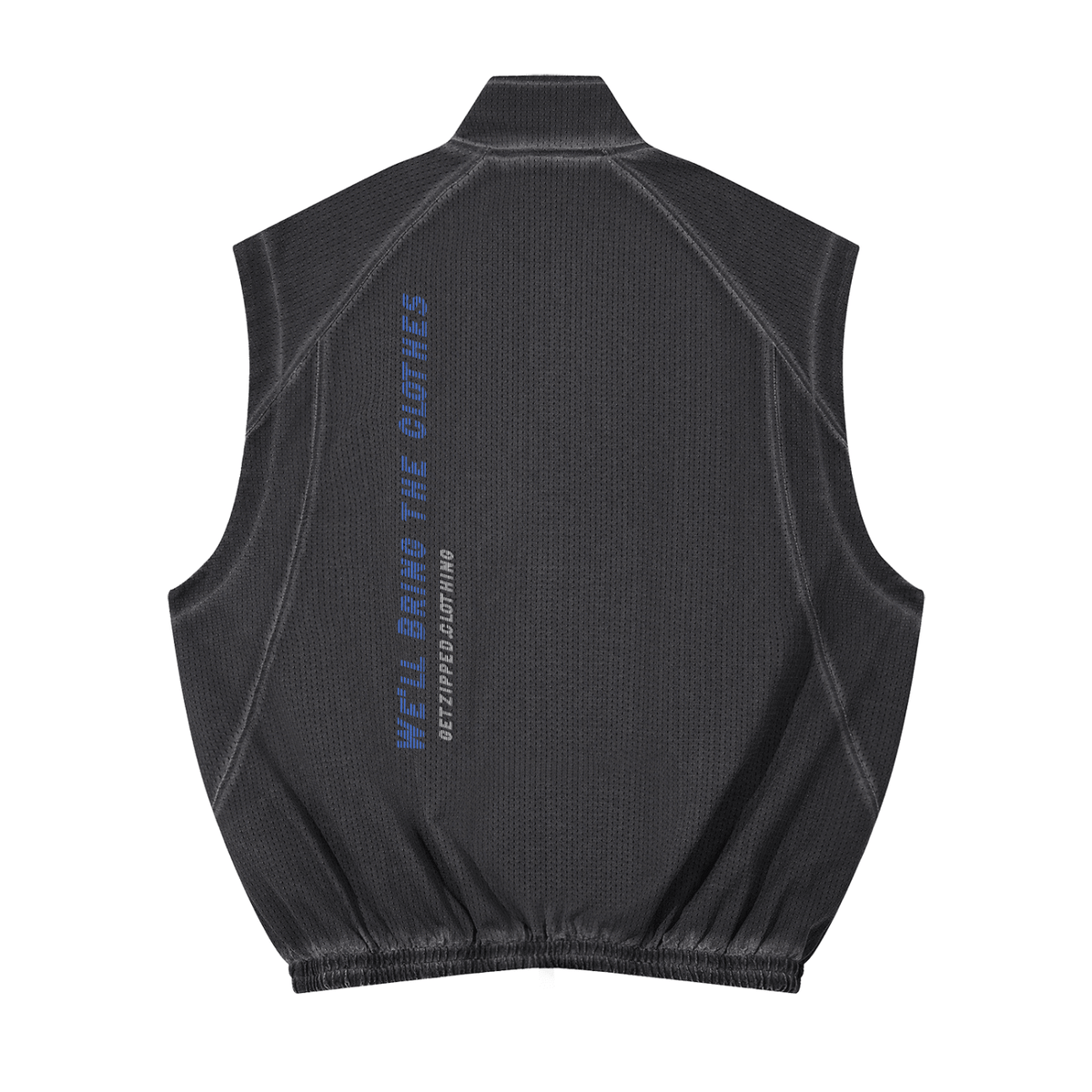 Get Zipped Branded Vintage Wash Mesh Full-Zip Vest - Get Zipped