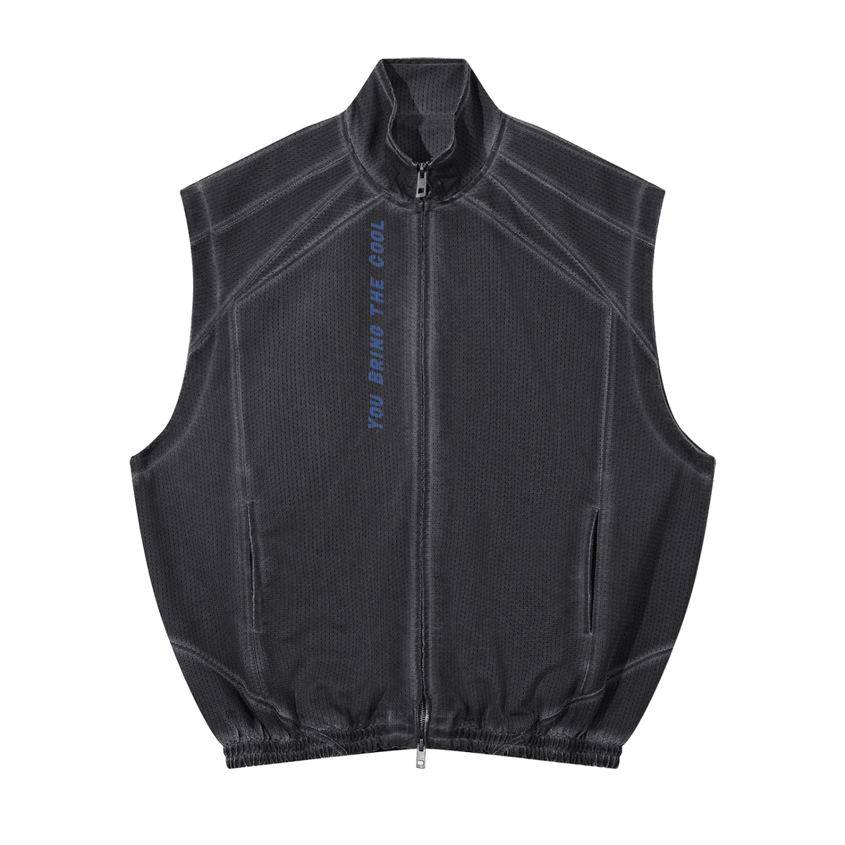Get Zipped Branded Vintage Wash Mesh Full-Zip Vest - Get Zipped