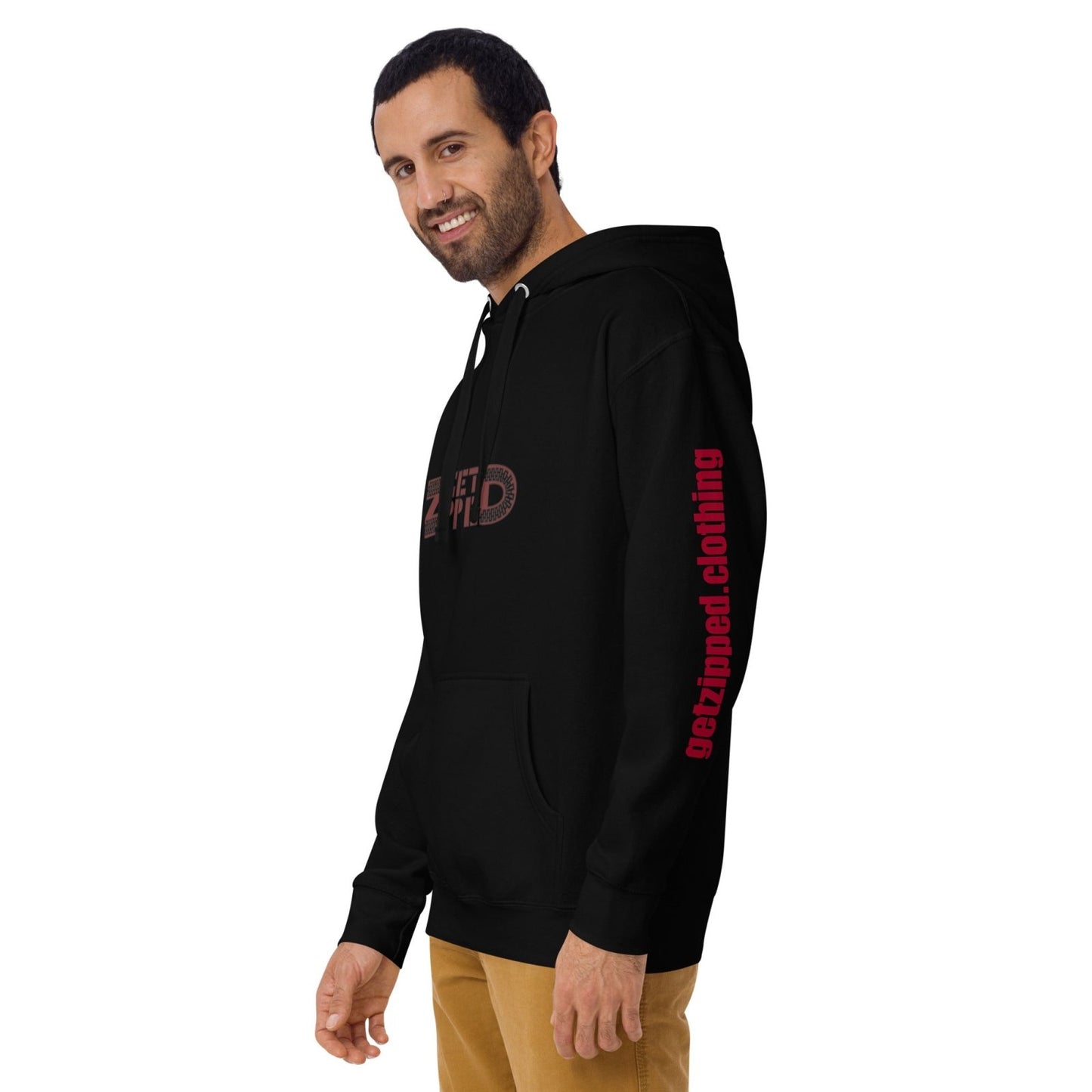 Get Zipped red logo branded Unisex Hoodie - Get Zipped