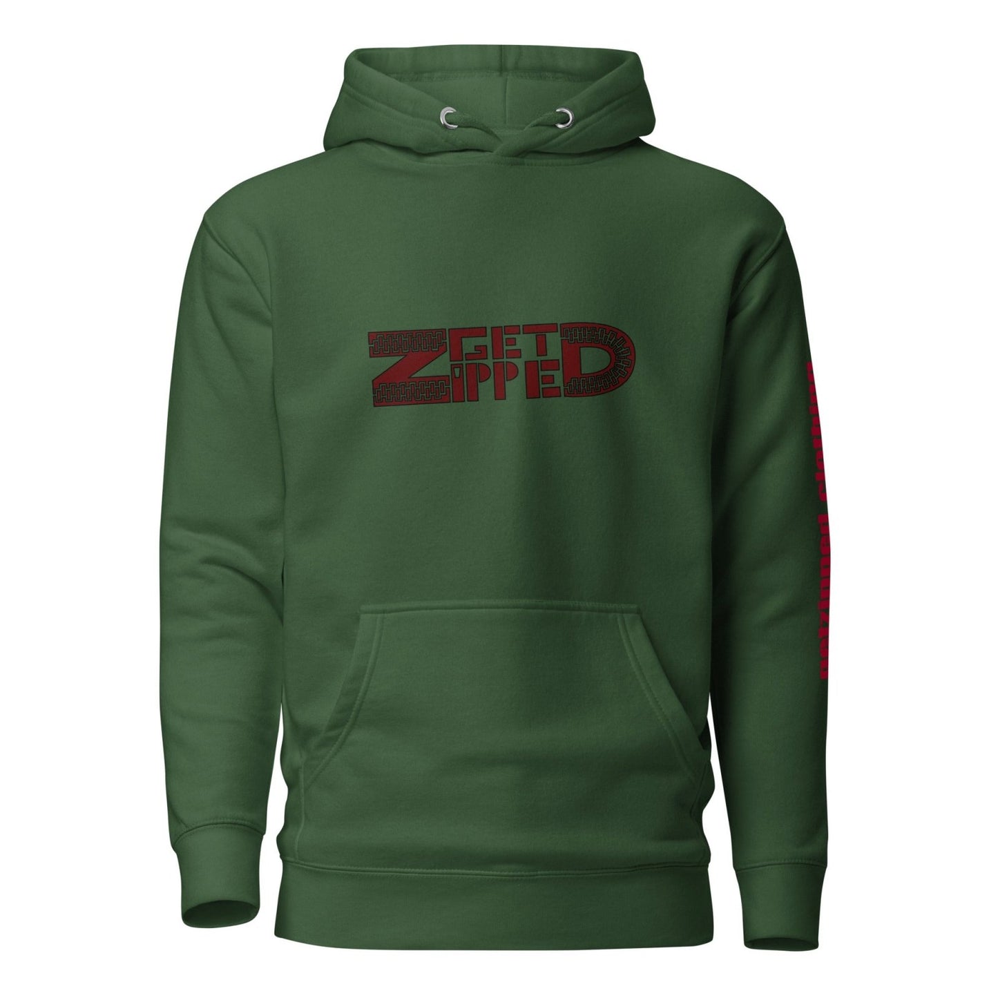 Get Zipped red logo branded Unisex Hoodie - Get Zipped