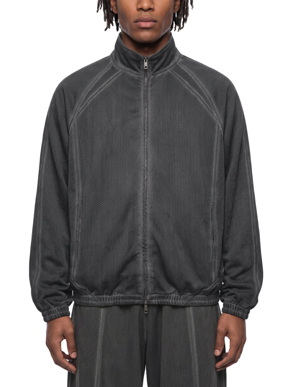 Get Zipped Vintage Wash Full Zip Mesh Jacket - Get Zipped