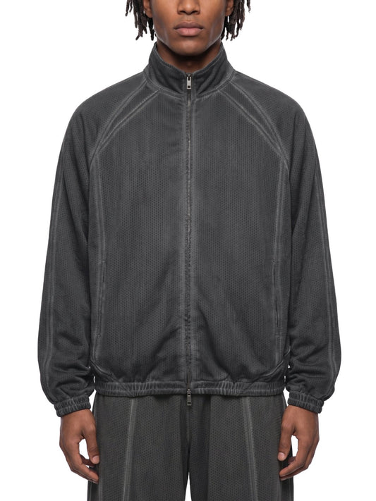 Get Zipped Vintage Wash Full Zip Mesh Jacket - Get Zipped