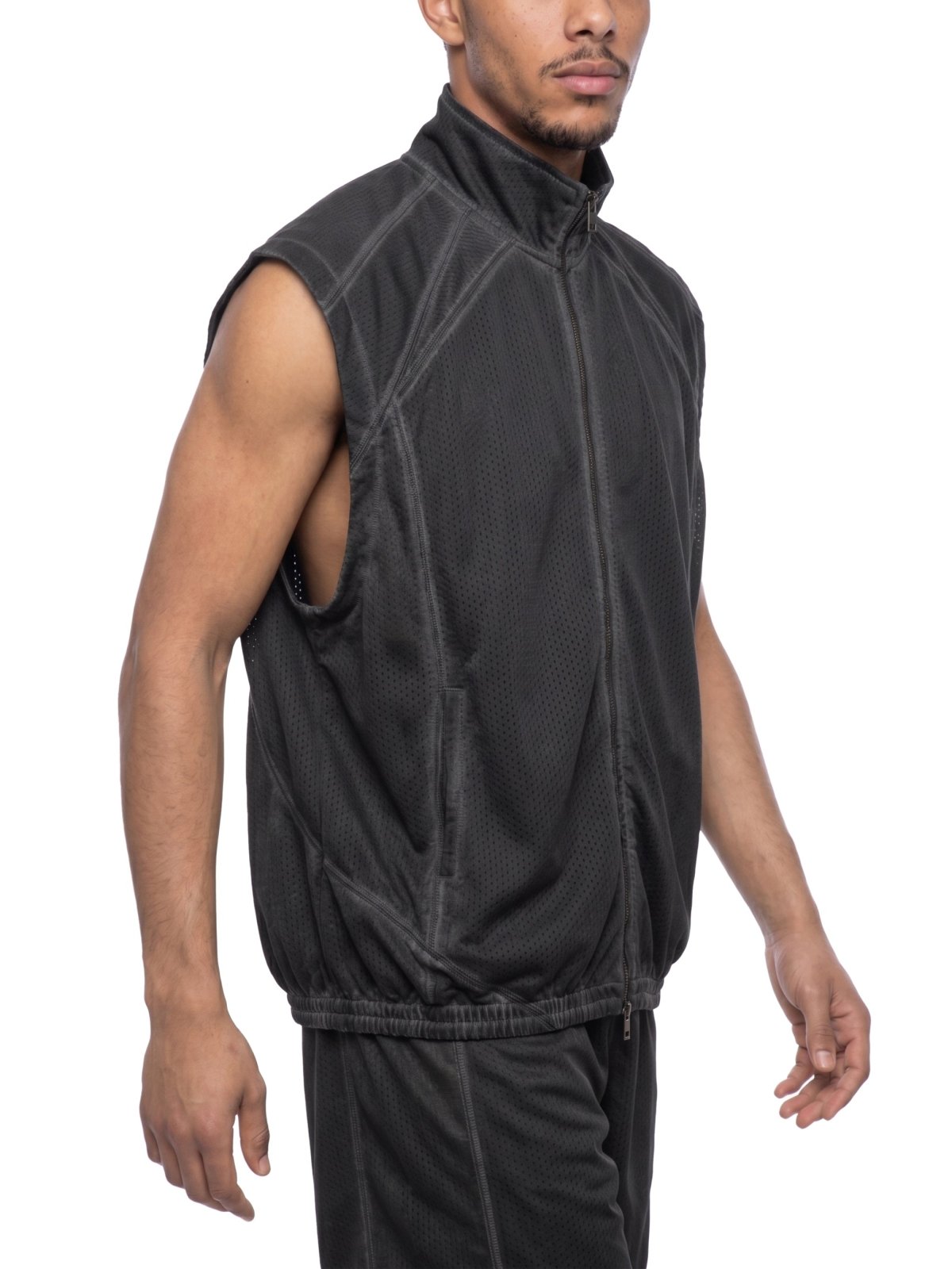 Get Zipped Vintage Wash Mesh Full-Zip Vest - Get Zipped