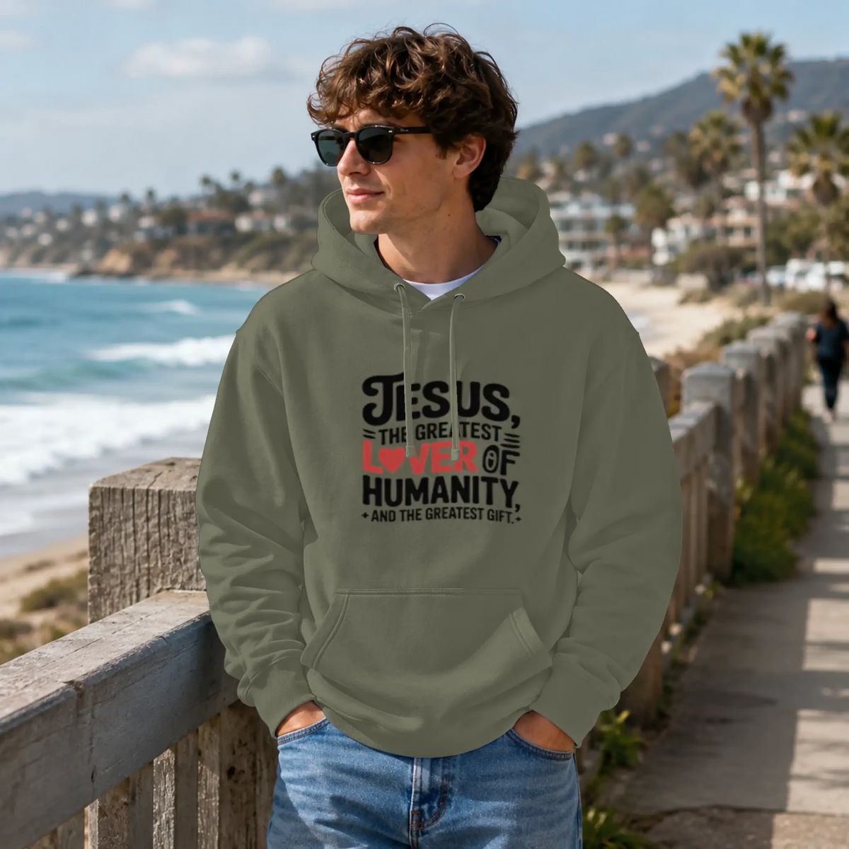 Jesus Is the Greatest Lover of Humanity Christian Premium Pullover Hoodie - Get Zipped