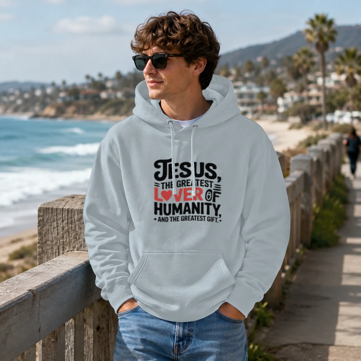 Jesus Is the Greatest Lover of Humanity Christian Premium Pullover Hoodie - Get Zipped