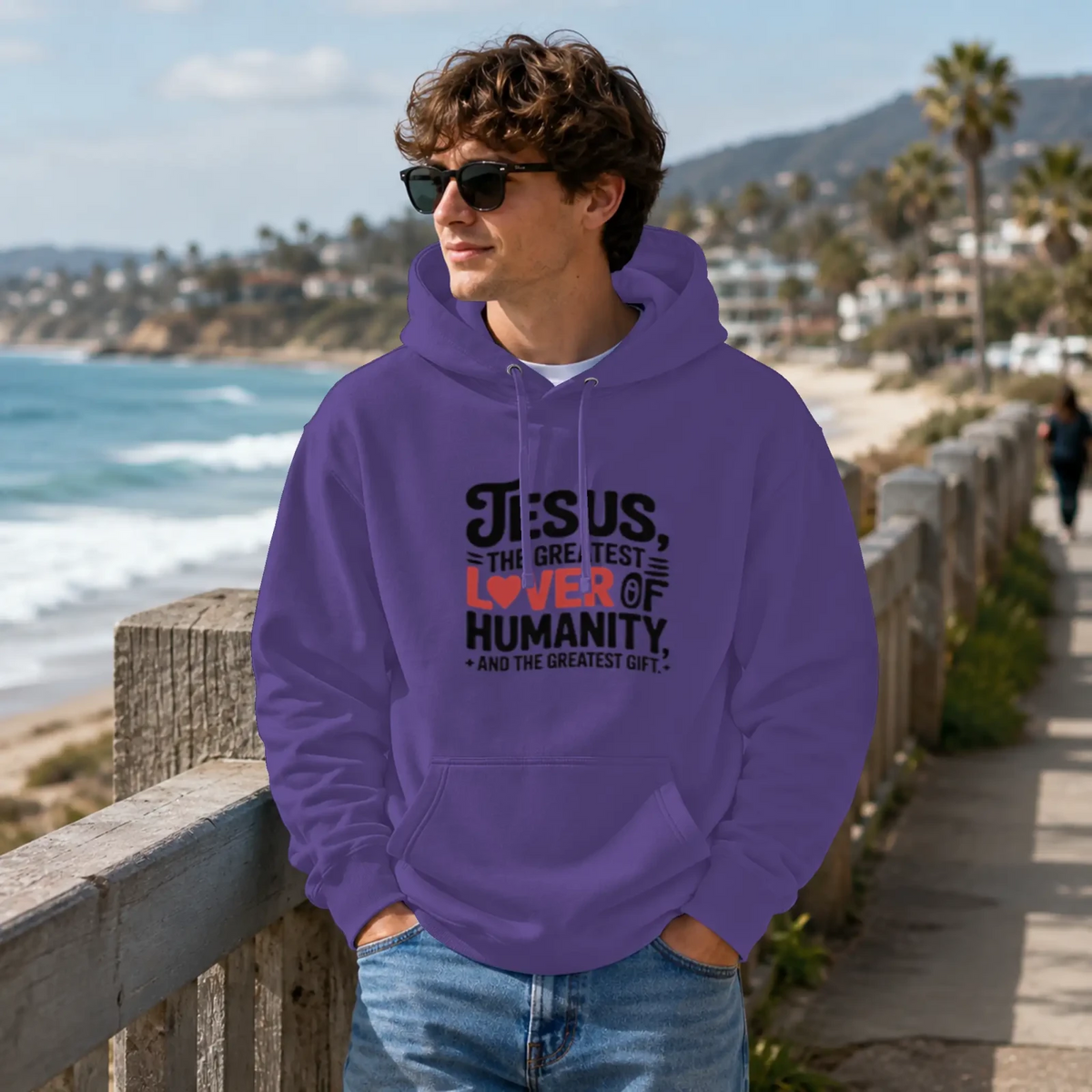 Jesus Is the Greatest Lover of Humanity Christian Premium Pullover Hoodie - Get Zipped