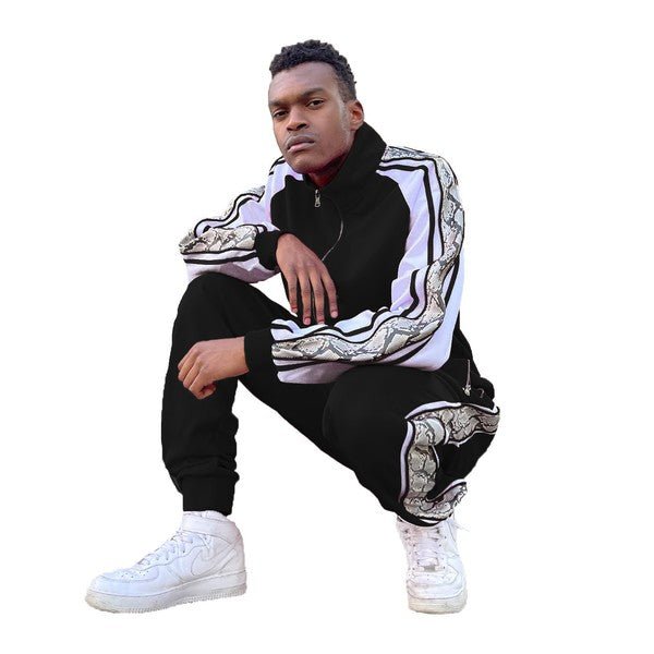 Snake Print Track Suit - Get Zipped