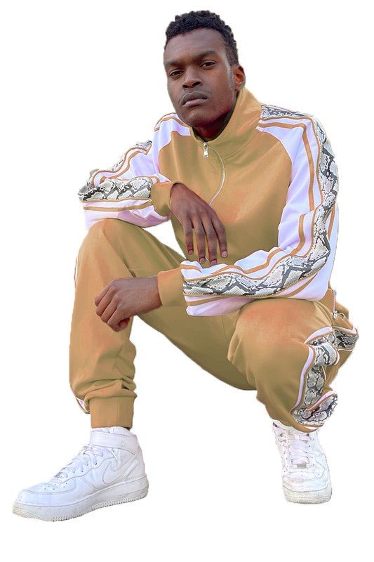 Snake Print Track Suit - Get Zipped