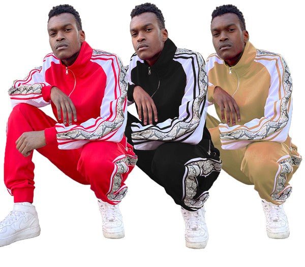 Snake Print Track Suit - Get Zipped