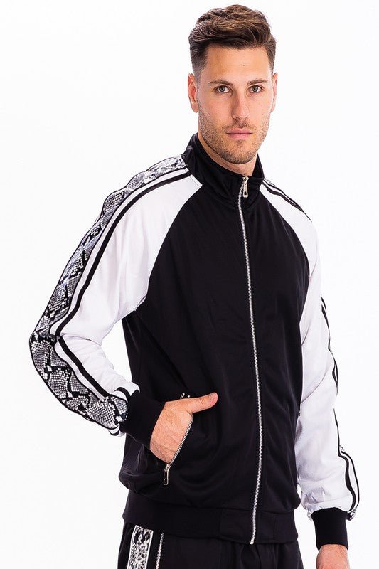 Snake Print Track Suit - Get Zipped
