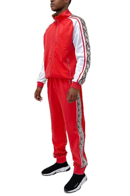 Snake Print Track Suit - Get Zipped