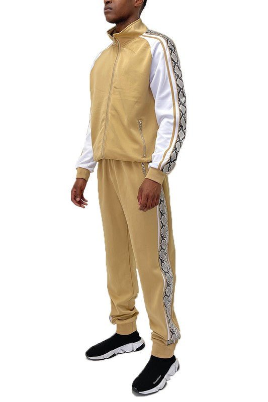 Snake Print Track Suit - Get Zipped