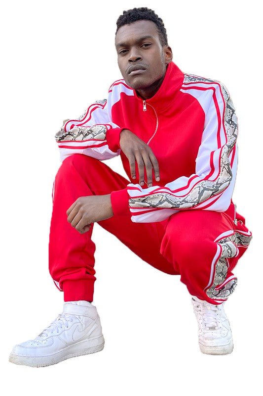 Snake Print Track Suit - Get Zipped
