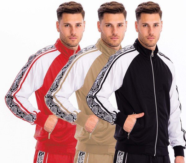 SNAKE SIDE PRINT TRACK JACKET - Get Zipped