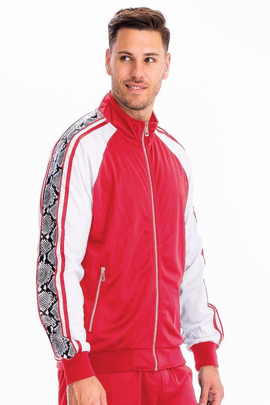 SNAKE SIDE PRINT TRACK JACKET - Get Zipped