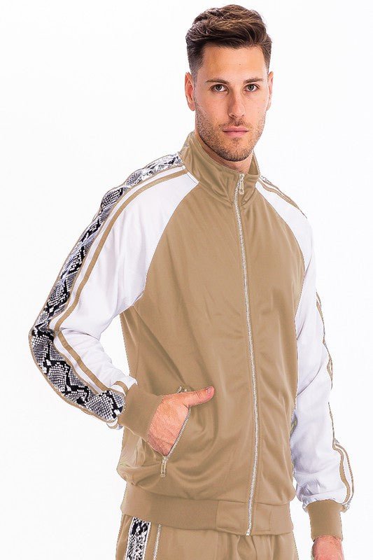 SNAKE SIDE PRINT TRACK JACKET - Get Zipped