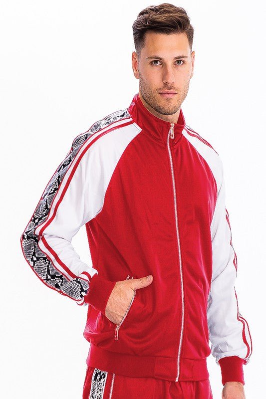 SNAKE SIDE PRINT TRACK JACKET - Get Zipped