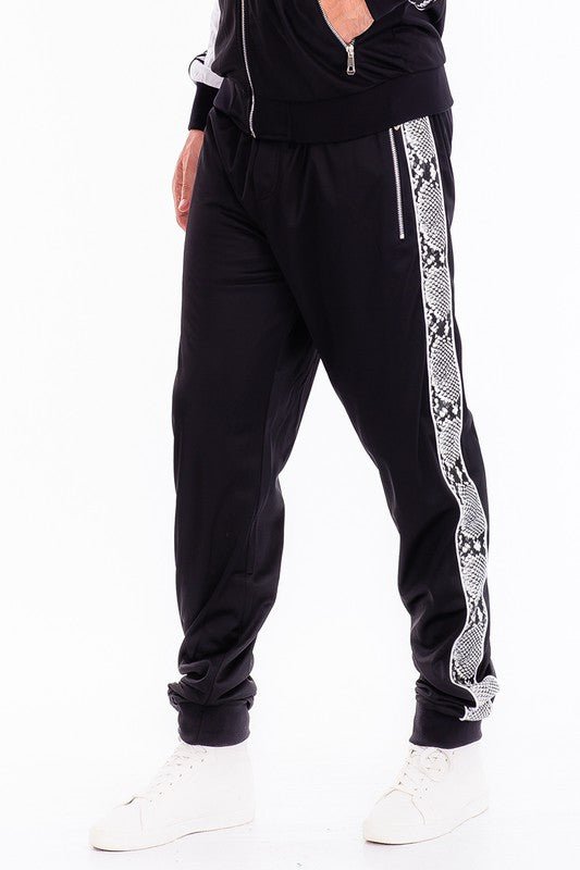 SNAKE SIDE PRINT TRACK JOGGER - Get Zipped