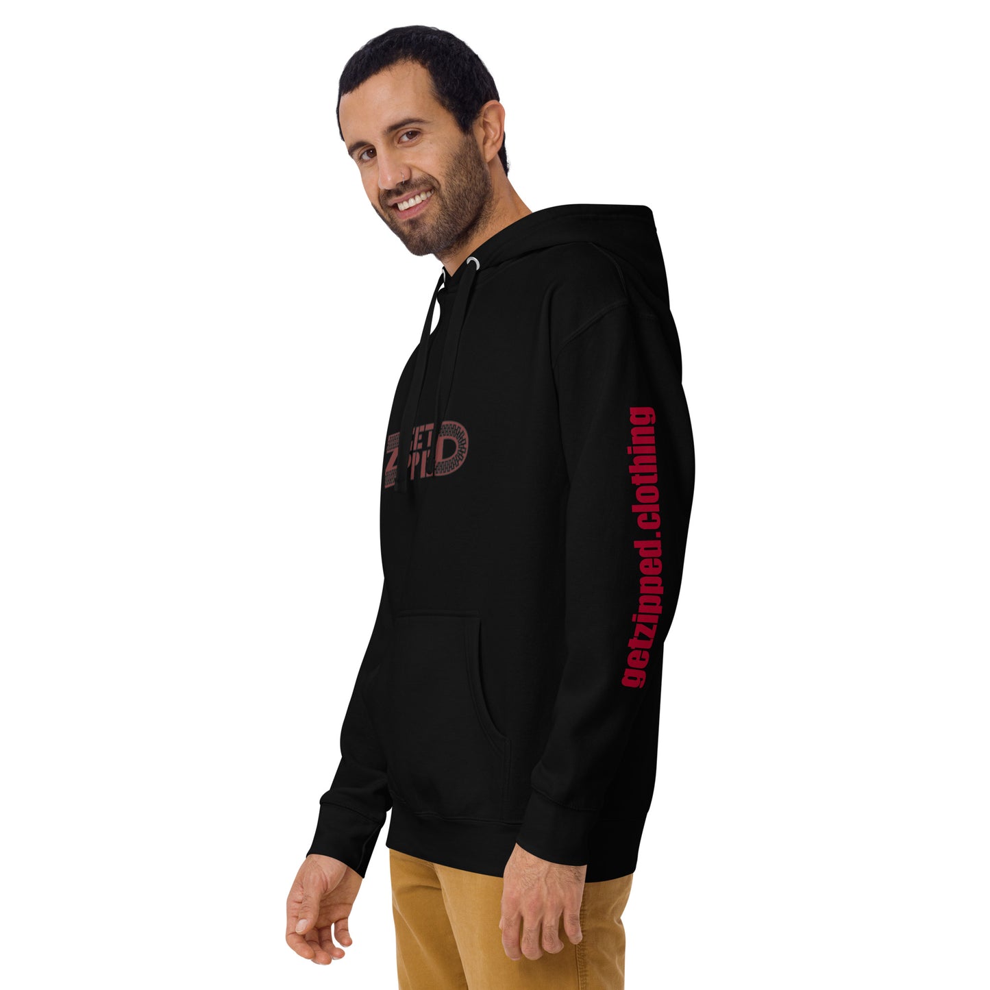 Get Zipped red logo branded Unisex Hoodie