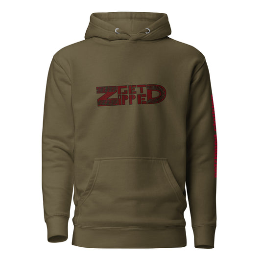 Get Zipped red logo branded Unisex Hoodie