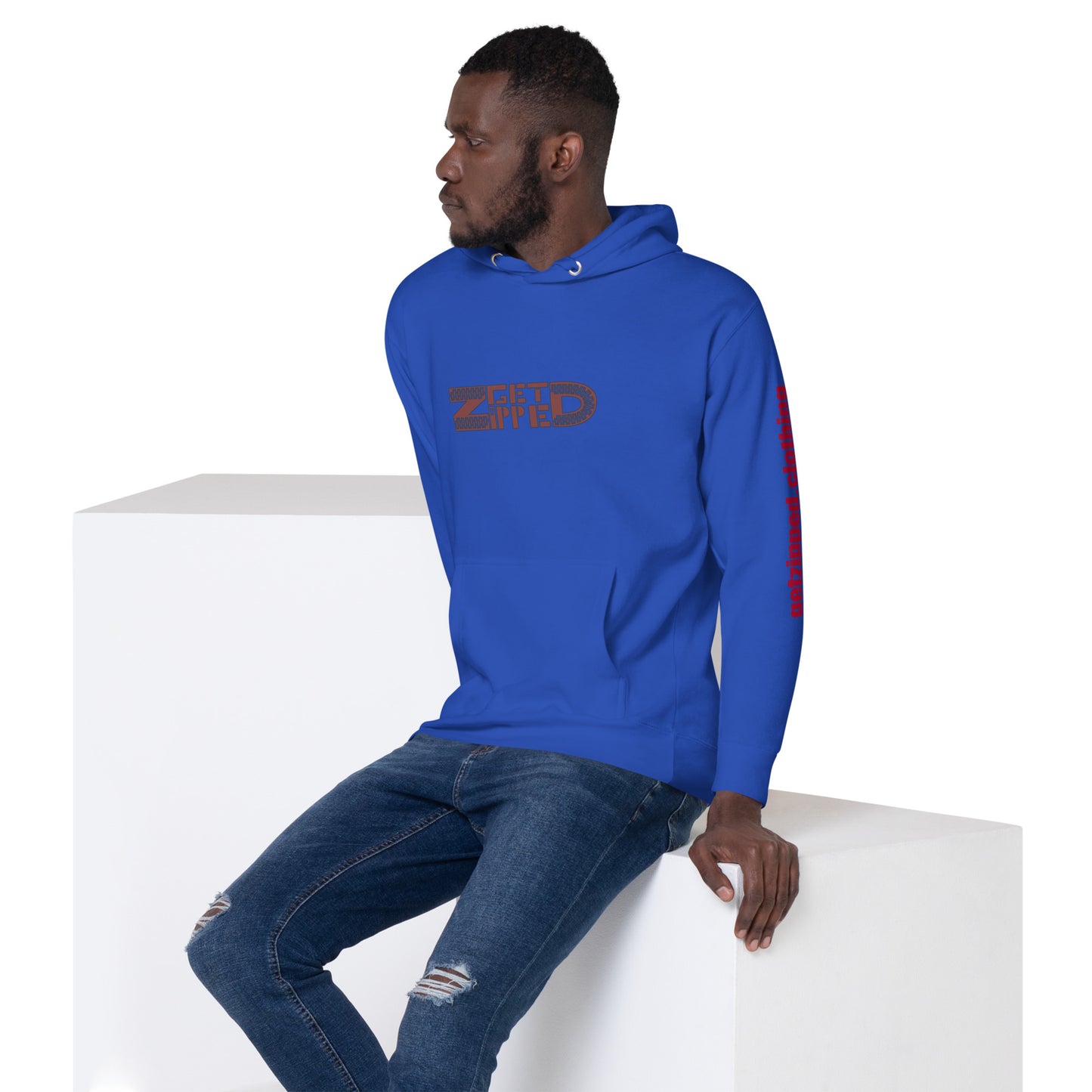 Get Zipped red logo branded Unisex Hoodie