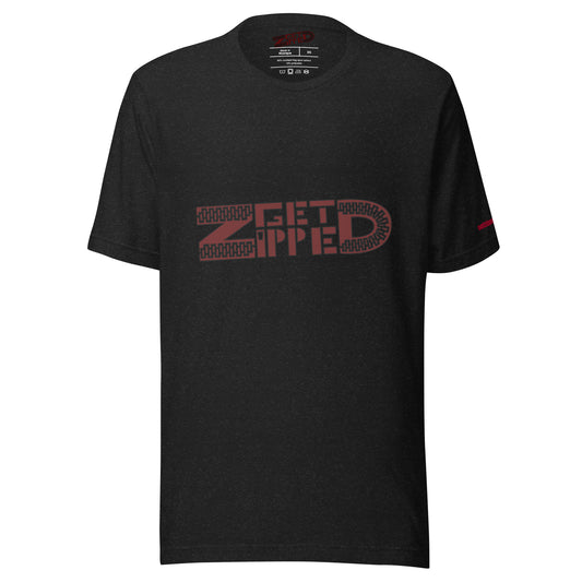 Get Zipped red logo branded Unisex t-shirt