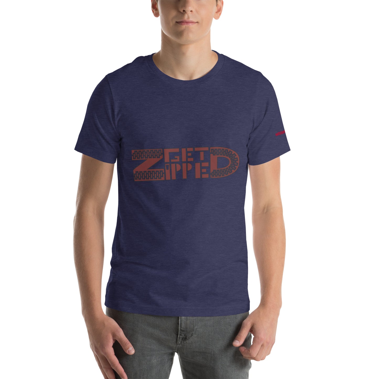 Get Zipped red logo branded Unisex t-shirt