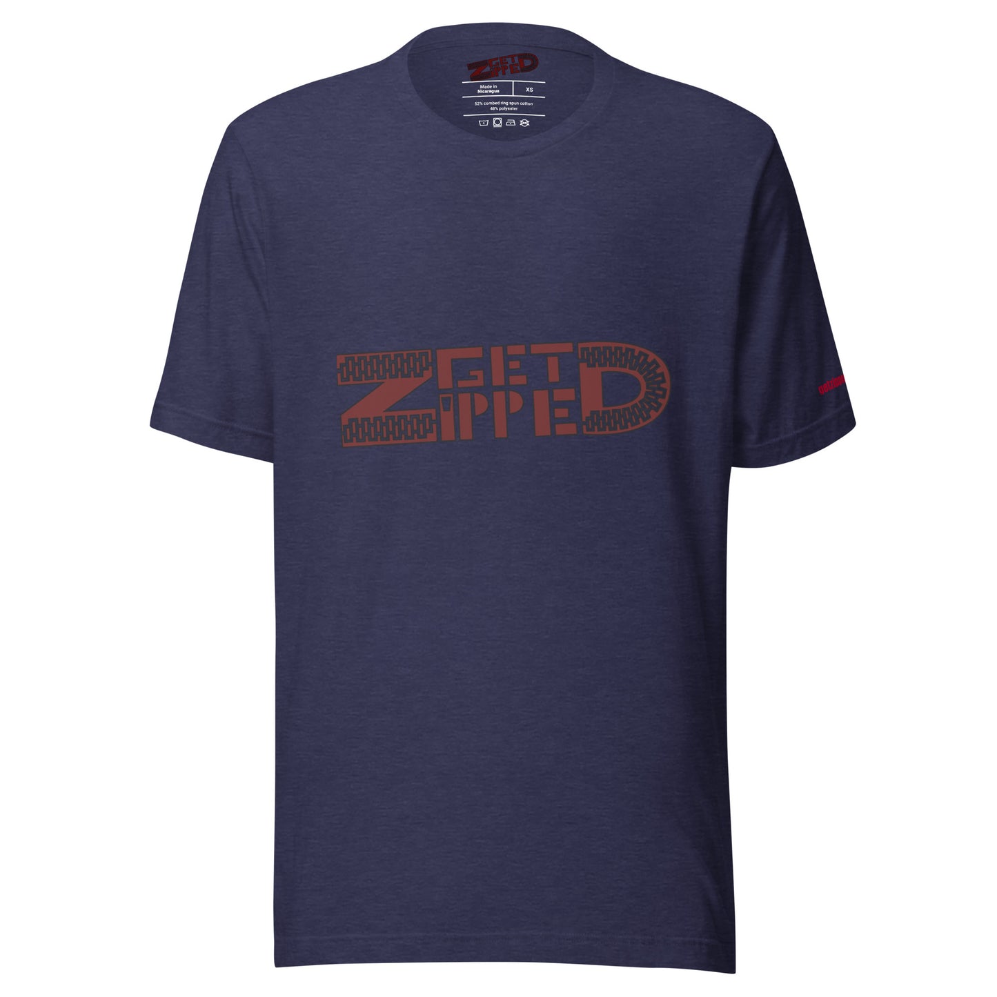 Get Zipped red logo branded Unisex t-shirt