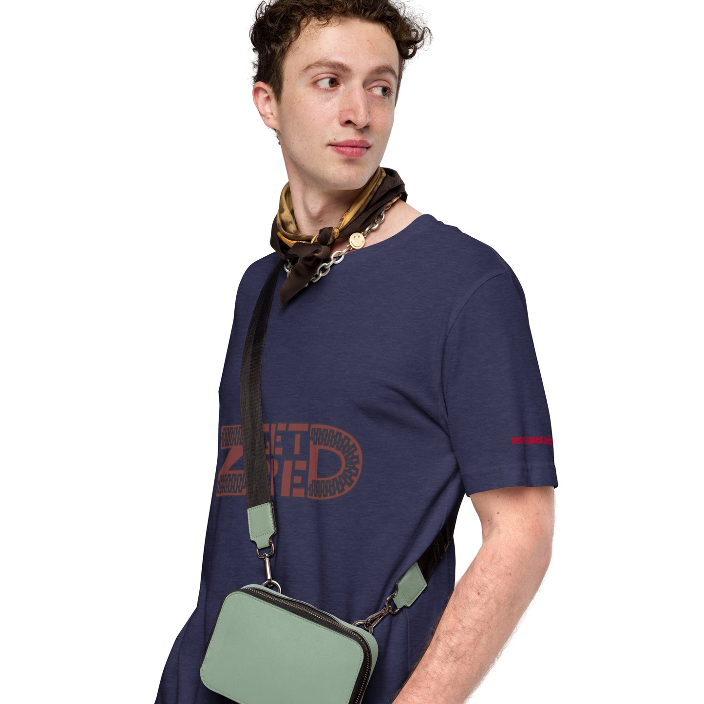 Get Zipped red logo branded Unisex t-shirt