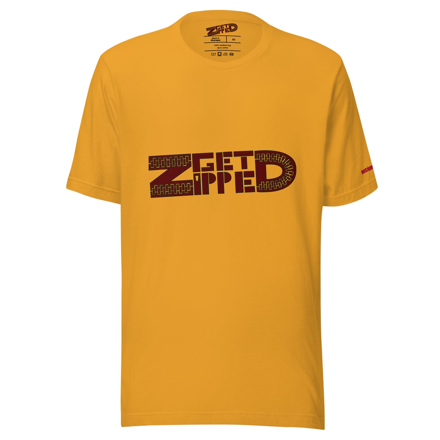 Get Zipped red logo branded Unisex t-shirt