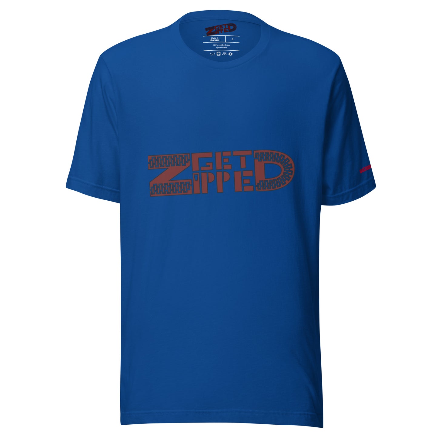 Get Zipped red logo branded Unisex t-shirt
