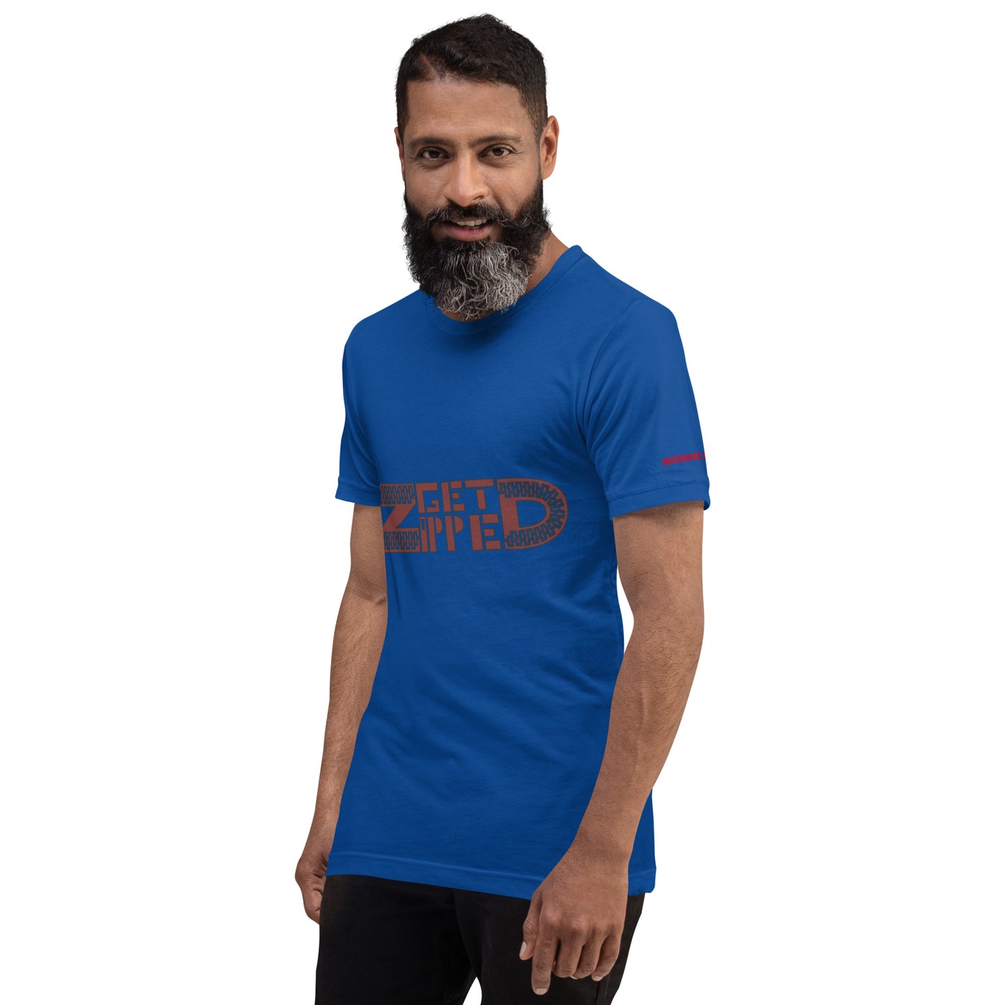 Get Zipped red logo branded Unisex t-shirt