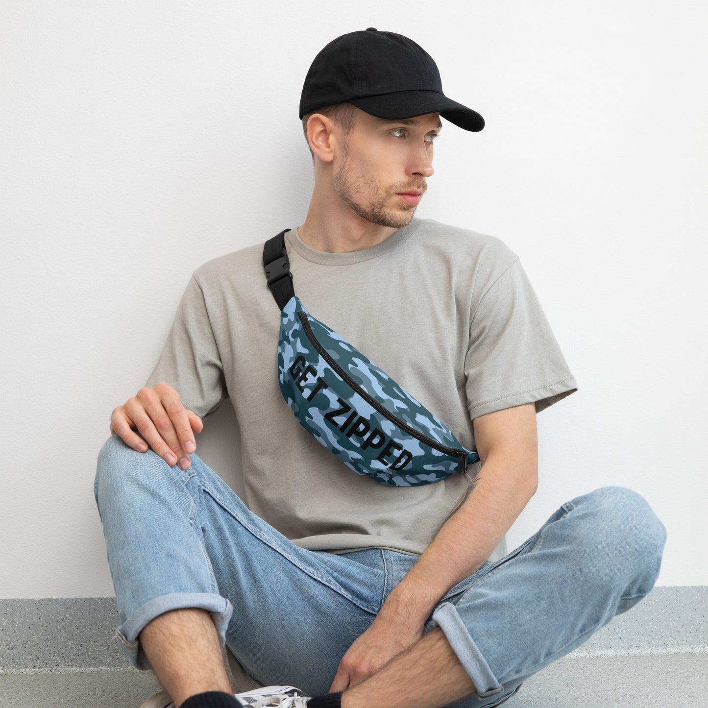 Blue Camo Belt Bag